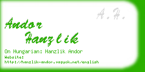 andor hanzlik business card